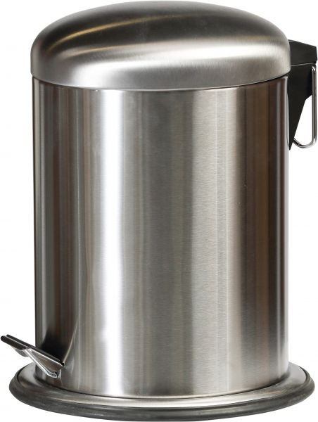 Poubelle À Pédale Alassio, 5l, Petite Poubelle Salle De Bain, Acier Gris