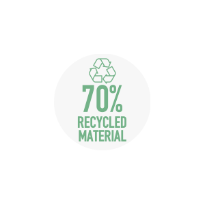 >70% Recyceltes Material